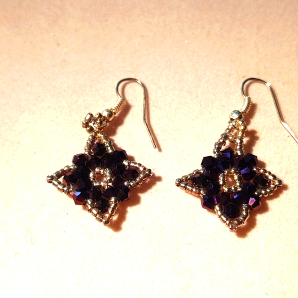 Handmade Earrings Crystal Floral